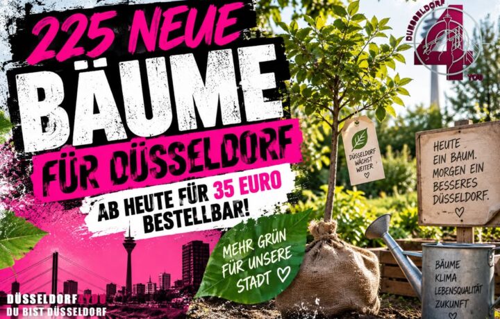 ☝️🫵👉 225 NEUE BÄUME FÜR DÜSSELDORF – AB HEUTE FÜR 35 EURO…