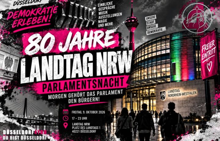 ☝️🫵👉 80 JAHRE LANDTAG NRW: MORGEN GEHÖRT DAS PARLAMENT DEN BÜRGERN