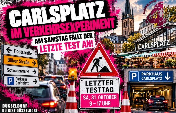 ☝️🫵👉 CARLSPLATZ IM VERKEHRSEXPERIMENT – AM SAMSTAG FÄLLT DER LETZTE TEST AN!