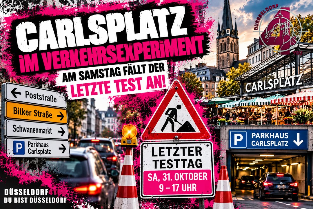 ☝️🫵👉 CARLSPLATZ IM VERKEHRSEXPERIMENT – AM SAMSTAG FÄLLT DER LETZTE TEST AN!