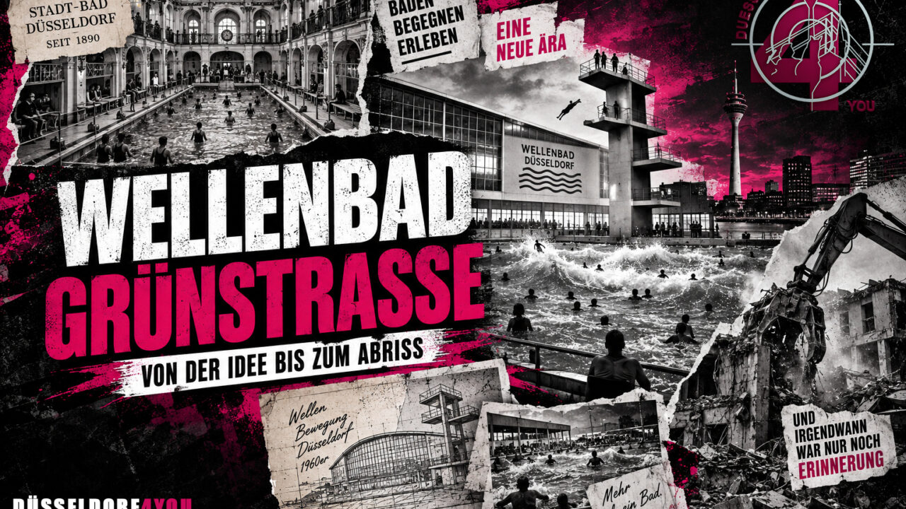 ☝️🫵👉 DAS WELLENBAD AN DER GRÜNSTRASSE – ALS DÜSSELDORF NOCH EIN MEER…