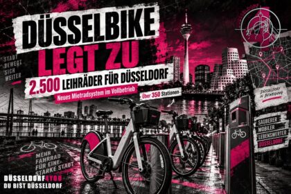 ☝️🫵👉 DÜSSELBIKE LEGT ZU: 2.500 LEIHRÄDER FÜR DÜSSELDORF