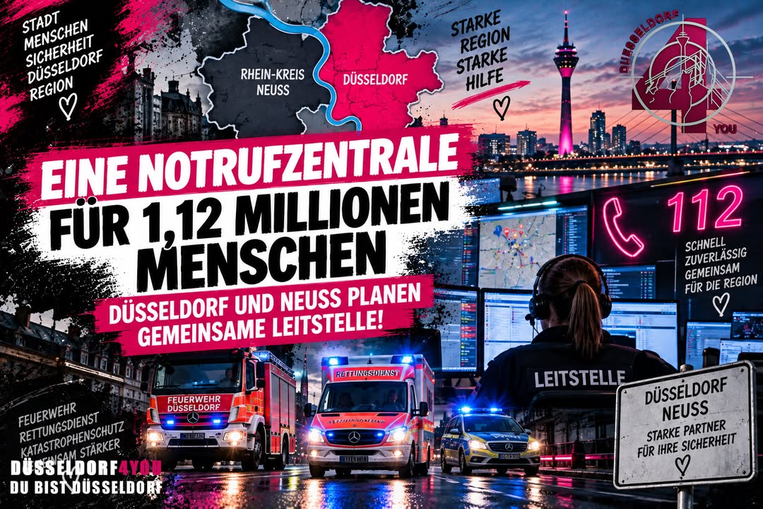 ☝️🫵👉 EINE NOTRUFZENTRALE FÜR 1,12 MILLIONEN MENSCHEN – DÜSSELDORF UND NEUSS PLANEN…