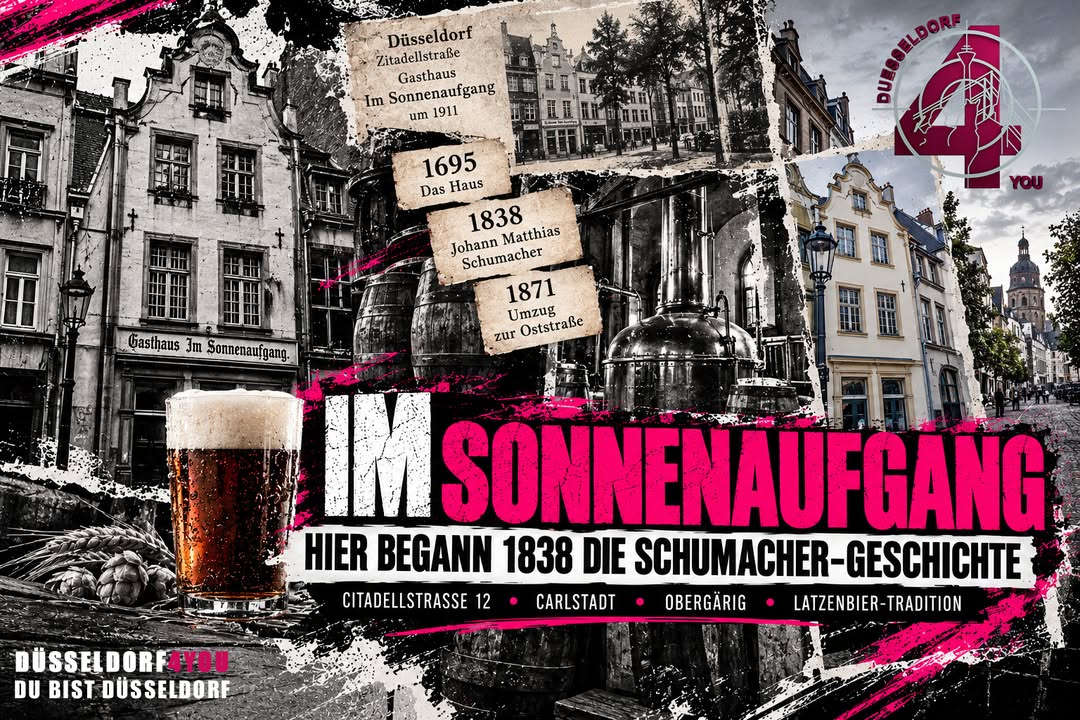 ☝️🫵👉 IM SONNENAUFGANG: IN DIESEM ALTEN HAUS BEGANN 1838 EINE DÜSSELDORFER BIERGESCHICHTE,…