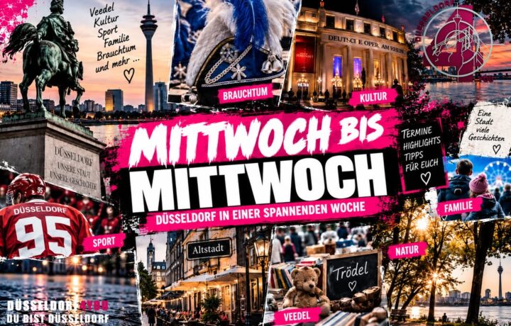 ☝️🫵👉 MITTWOCH BIS MITTWOCH: DÜSSELDORF ZWISCHEN BRAUCHTUM, STADTGESCHICHTE, KULTUR UND SPORT
