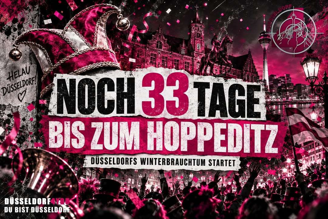 ☝️🫵👉 NOCH 33 TAGE BIS ZUM HOPPEDITZ: DÜSSELDORFS KARNEVAL GEHT IN DIE…