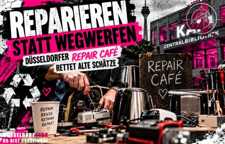 ☝️🫵👉 REPARIEREN STATT WEGWERFEN – DÜSSELDORFER REPAIR CAFÉ RETTET ALTE SCHÄTZE