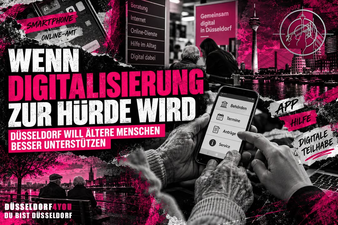 ☝️🫵👉 WENN DIGITALISIERUNG ZUR HÜRDE WIRD: DÜSSELDORF WILL ÄLTERE MENSCHEN BESSER UNTERSTÜTZEN