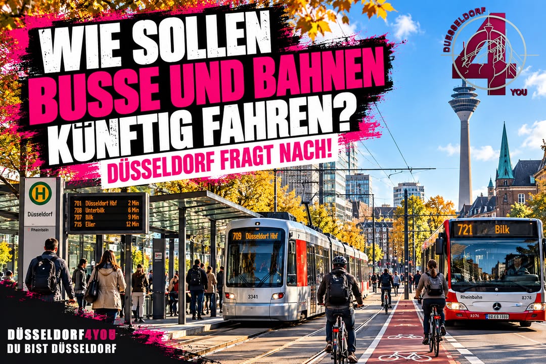 ☝️🫵👉 WIE SOLLEN BUSSE UND BAHNEN KÜNFTIG FAHREN? DÜSSELDORF FRAGT NACH!