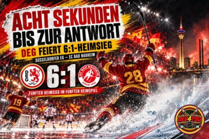 🏒🔴🟡 ACHT SEKUNDEN BIS ZUR ANTWORT – DEG FEIERT 6:1-HEIMSIEG