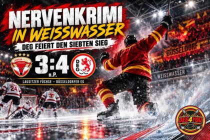 🏒🔴🟡 NERVENKRIMI IN WEISSWASSER – DEG FEIERT DEN SIEBTEN SIEG