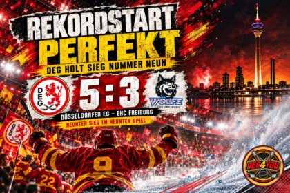 🏒🔴🟡 REKORDSTART PERFEKT – DEG HOLT SIEG NUMMER NEUN