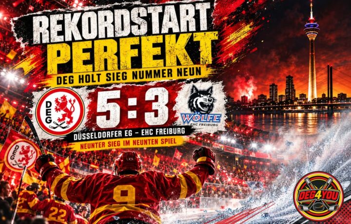 🏒🔴🟡 REKORDSTART PERFEKT – DEG HOLT SIEG NUMMER NEUN