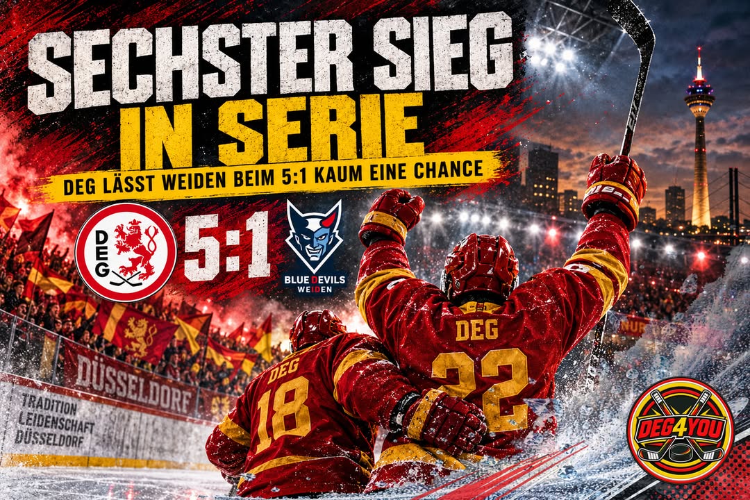 🏒🔴🟡 SECHSTER SIEG IN SERIE – DEG LÄSST WEIDEN BEIM 5:1 KAUM…