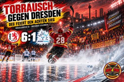 🏒🔴🟡 TORRAUSCH GEGEN DRESDEN – DEG FEIERT DEN ACHTEN SIEG