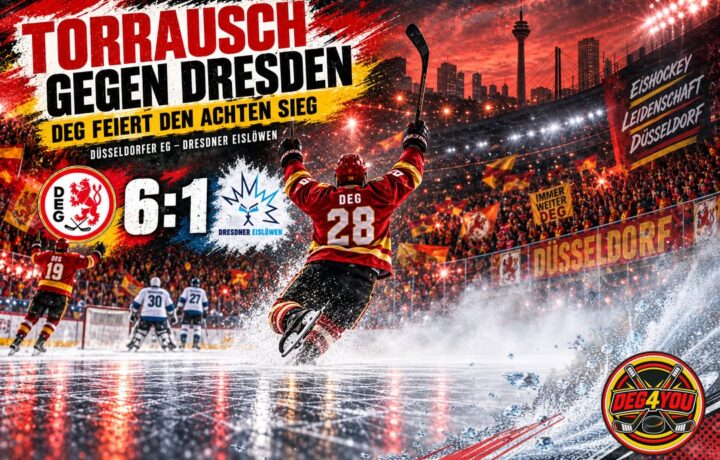 🏒🔴🟡 TORRAUSCH GEGEN DRESDEN – DEG FEIERT DEN ACHTEN SIEG
