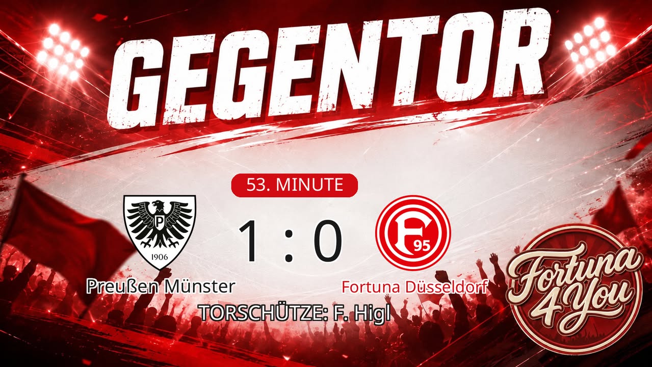 Gegentor. Torschütze: F. Higl. (53. Minute) Neuer Spielstand: 1:0.