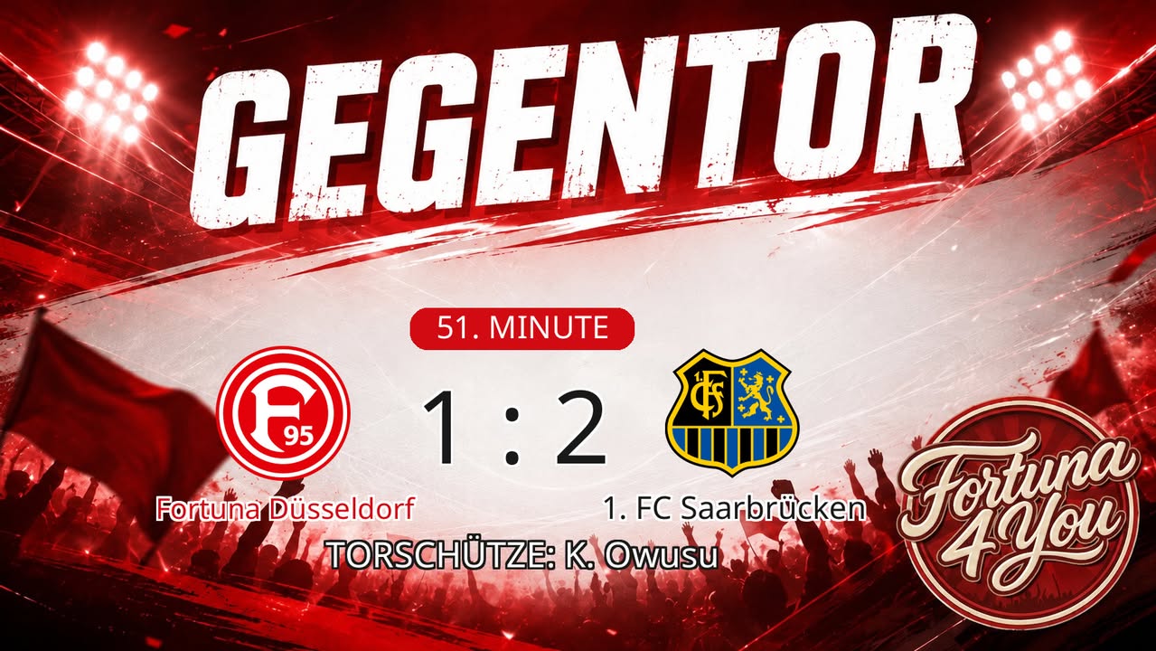 Gegentor. Torschütze: K. Owusu. (51. Minute) Neuer Spielstand: 1:2.