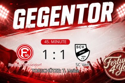Gegentor. Torschütze: T. Heike. (45. Minute) Neuer Spielstand: 1:1.