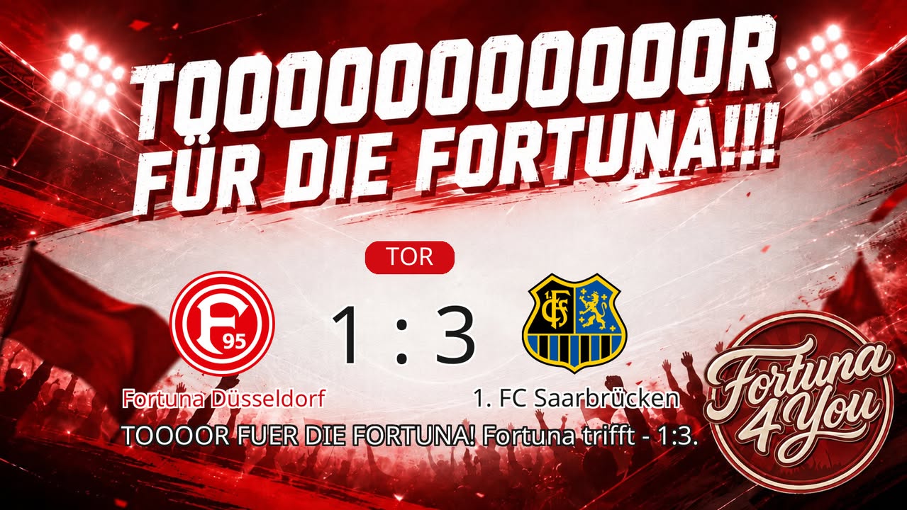TOOOR für die Fortuna! Neuer Spielstand: 1:3.
