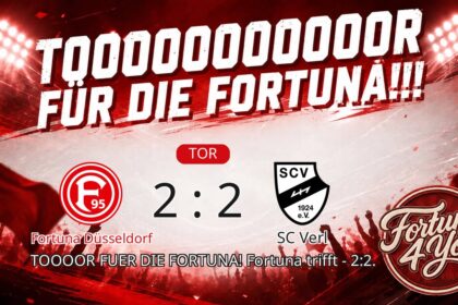 TOOOR für die Fortuna! Neuer Spielstand: 2:2.