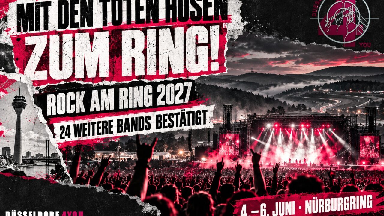 Festival-Symbolbild: Mit den Toten Hosen zum Ring – Rock am Ring 2027, 24 weitere Bands bestätigt, 4.–6. Juni am Nürburgring.